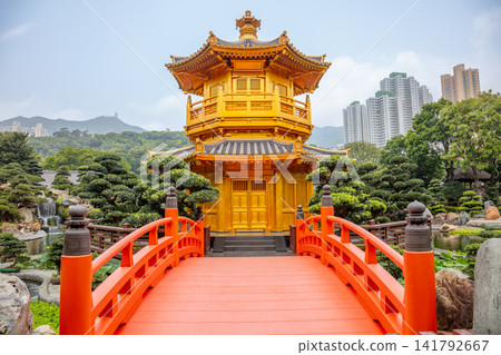 Golden Pavilion at Nan Lian Garden in Hong Kong Golden Pavilion at Nan Lian Garden in Hong Kong 141792667
