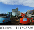 Heavy machinery at a construction site 141792786