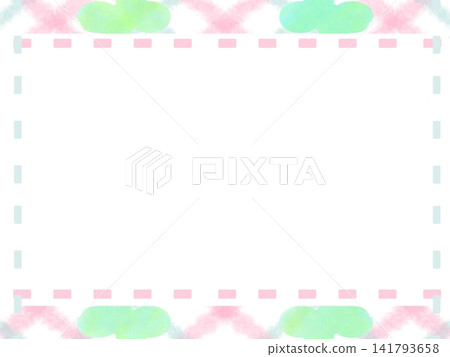 A frame with dotted lines and pastel patterns. A frame with dotted lines and pastel patterns. 141793658