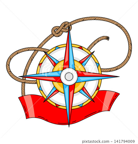Nautical symbols banner. Travel and tourism background. Retro style conceptual illustration. Nautical symbols banner. Travel and tourism background. Retro style conceptual illustration. 141794009