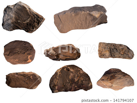 isolated collection rock stone isolated collection rock stone 141794107