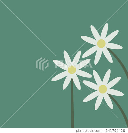 Muted abstract floral design on dusty teal green background Muted abstract floral design on dusty teal green background 141794428