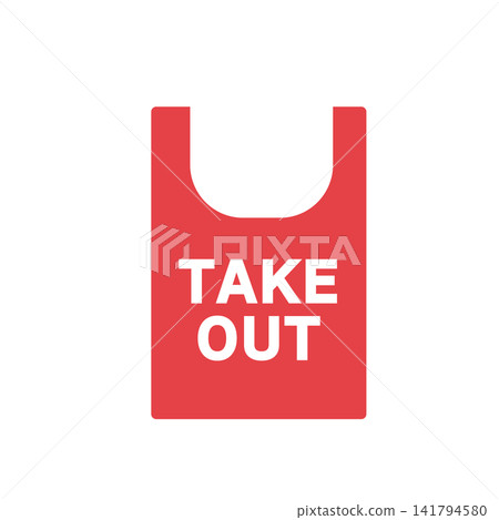 Takeout symbol illustration, Takeaway OK sign, simple icon Takeout symbol illustration, Takeaway OK sign, simple icon 141794580