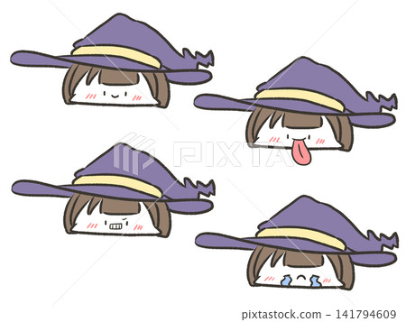 Witch's facial expression set Witch's facial expression set 141794609