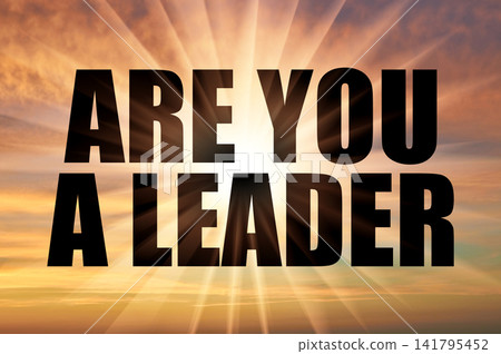 Are you a leader conceptual phrase against a golden evening sky Are you a leader conceptual phrase against a golden evening sky 141795452