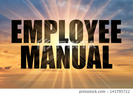 Employee Manual Concept on Golden Evening Sky with Sun Rays 141795722