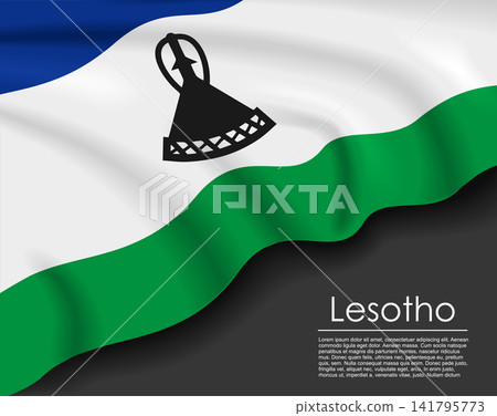 Lesotho waving flag template for national day or travel concept. Vector illustration. Lesotho waving flag template for national day or travel concept. Vector illustration. 141795773
