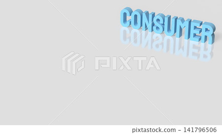 Modern Consumer Market Concept with Blue Three Dimensional Typography 3d render. Modern Consumer Market Concept with Blue Three Dimensional Typography 3d render. 141796506