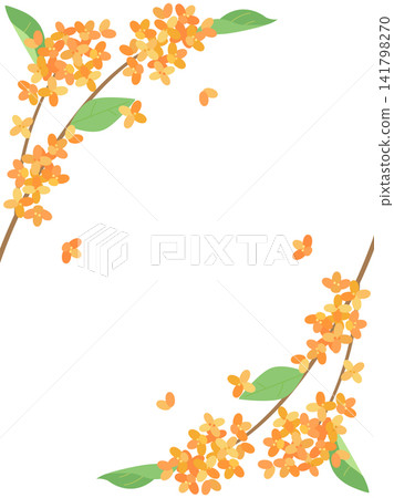 秋季賀卡,飾以桂花(直版文字) 秋季賀卡,飾以桂花(直版文字) 141798270