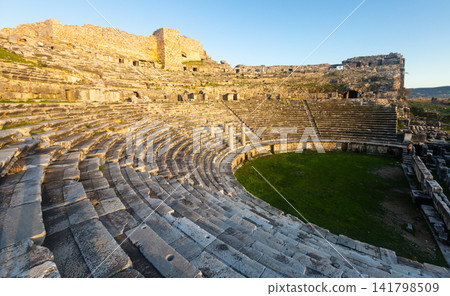 Remains of Hellenistic theatre in Miletus, Aydin Province, Turkey Remains of Hellenistic theatre in Miletus, Aydin Province, Turkey 141798509