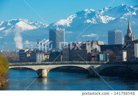View on Grenoble with cable car in France View on Grenoble with cable car in France 141798598