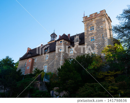 Castle of Dukes of Bourbon, view from the outside. City of Montlucon, department of Allier Castle of Dukes of Bourbon, view from the outside. City of Montlucon, department of Allier 141798636