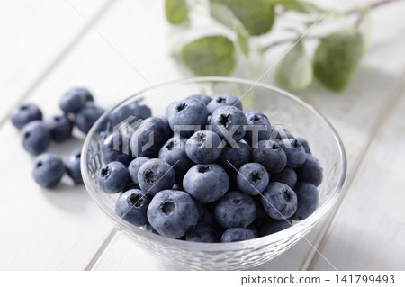 Fresh blueberries arranged on a plate Fresh blueberries arranged on a plate 141799493