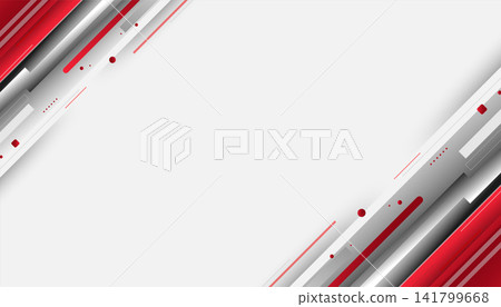 Modern Red and Gray Abstract Technology Background with Minimal Geometric Border and Copy Space Modern Red and Gray Abstract Technology Background with Minimal Geometric Border and Copy Space 141799668