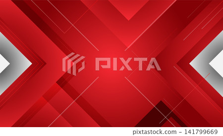 Luxury Red Geometric Abstract Background with Modern Gradient Layers and Elegant Minimal Design 141799669