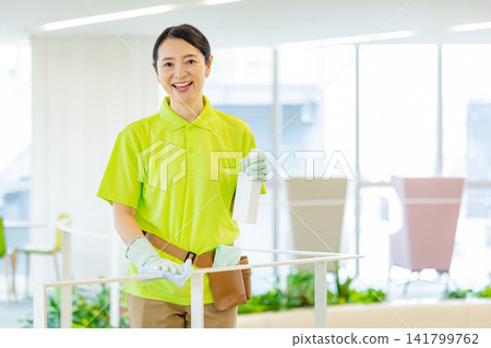 Female cleaning staff Female cleaning staff 141799762