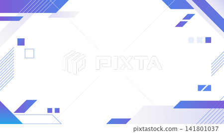A technology-themed background image composed of blue geometric shapes. 141801037
