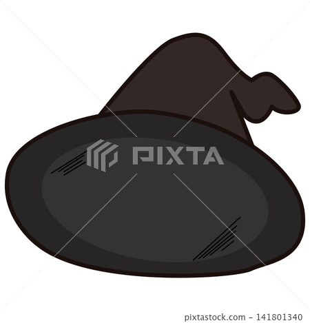 Handdrawn Witch Hat Illustration. halloween Handdrawn Witch Hat Illustration. halloween 141801340