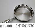 Stainless steel frying pan and empty space 141801530