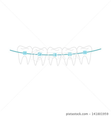 teeth with braces in doodle orthodontics 141801959