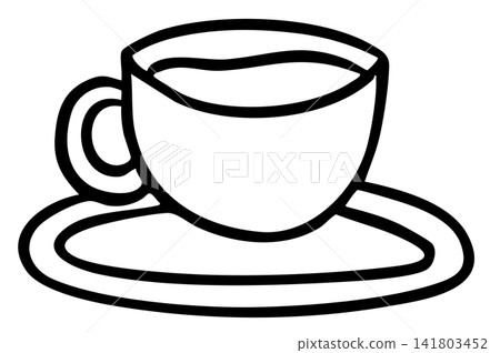 Hand drawn hot coffee cup outline for cafe, restaurant, drink menu, recipe decoration, sticker, department store, supermarket, mart, caffeine, beverage, kitchenware, office snack, breakfast, workloads Hand drawn hot coffee cup outline for cafe, restaurant, drink menu, recipe decoration, sticker, department store, supermarket, mart, caffeine, beverage, kitchenware, office snack, breakfast, workloads 141803452