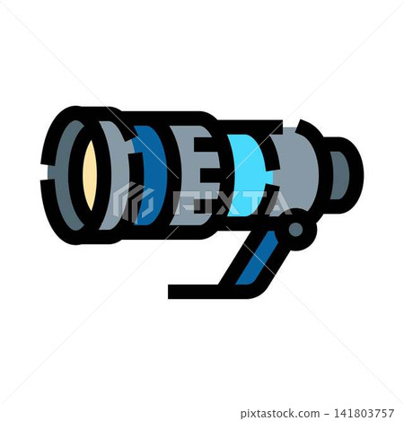 Telephoto lens zoom camera optical equipment icon Telephoto lens zoom camera optical equipment icon 141803757