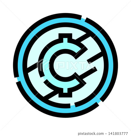 Cryptocurrency digital coin icon representing finance technology Cryptocurrency digital coin icon representing finance technology 141803777