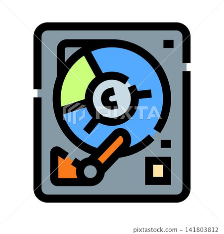 Hard disk drive data storage computer hardware icon 141803812