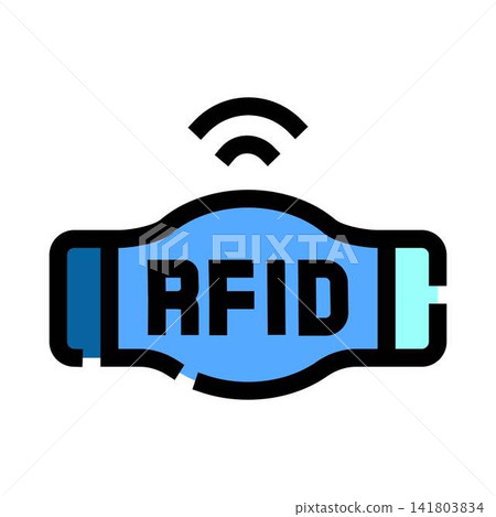 Rfid tag icon identifying wireless communication technology 141803834