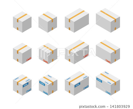 A set of illustrations for white cardboard boxes and refrigerated delivery boxes, with selectable angles and types. A set of illustrations for white cardboard boxes and refrigerated delivery boxes, with selectable angles and types. 141803929