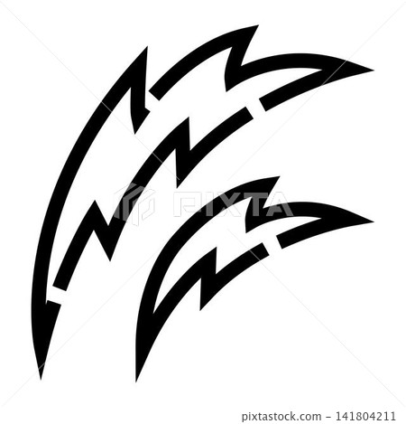 Jagged lightning bolts striking with electric power Jagged lightning bolts striking with electric power 141804211