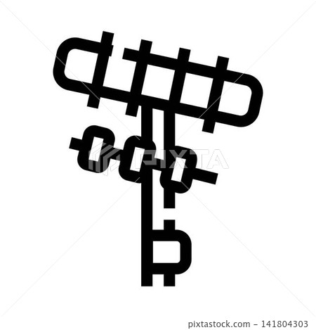 Television antenna receiving broadcast signal technology icon Television antenna receiving broadcast signal technology icon 141804303