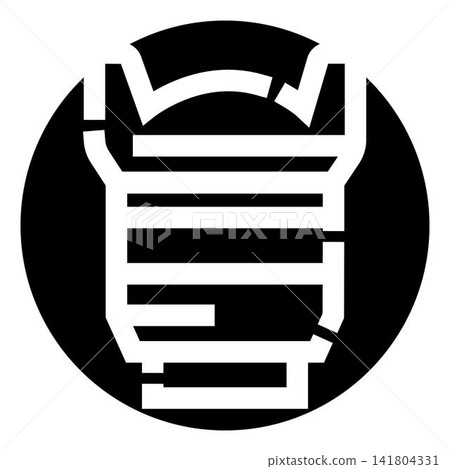 Body armor protecting a person wearing bulletproof vest 141804331
