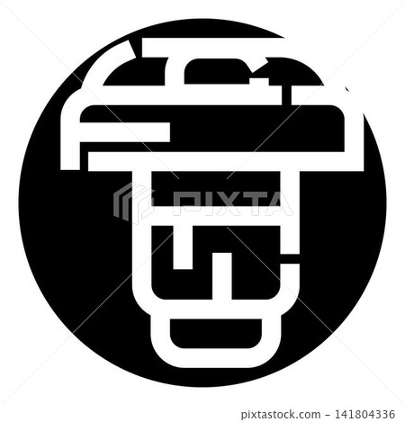 Abstract black and white geometric lines forming object icon Abstract black and white geometric lines forming object icon 141804336