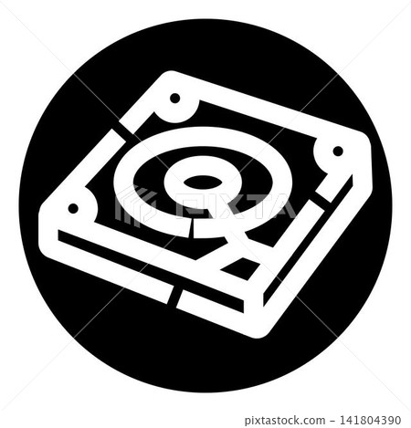 Hard disk drive storing digital information concept icon Hard disk drive storing digital information concept icon 141804390
