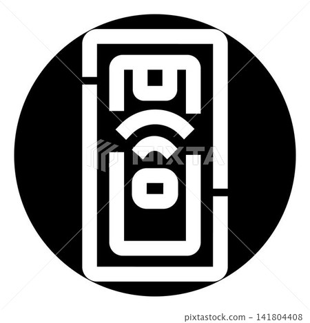Smartphone device sending wireless internet signal icon Smartphone device sending wireless internet signal icon 141804408
