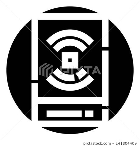 Wireless network connection icon for technology concepts 141804409