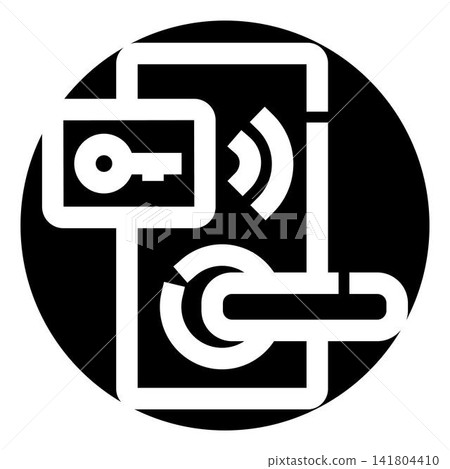 Smart lock digital key access security system icon Smart lock digital key access security system icon 141804410