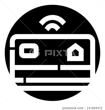 Contactless payment card with wireless signal icon Contactless payment card with wireless signal icon 141804415