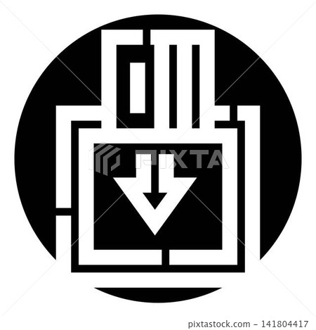 Download icon with abstract geometric arrow symbol Download icon with abstract geometric arrow symbol 141804417