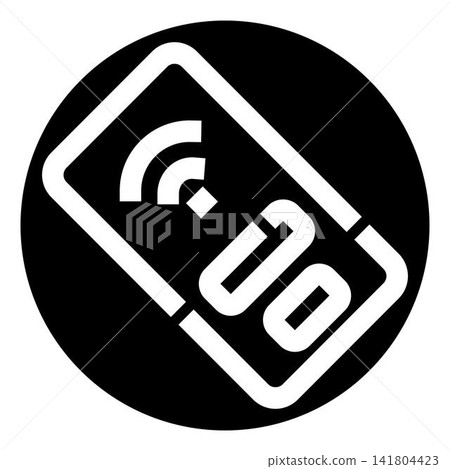 Mobile device icon connecting to wireless network Mobile device icon connecting to wireless network 141804423