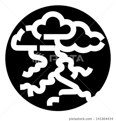 Weather forecast symbol displaying storm and lightning Weather forecast symbol displaying storm and lightning 141804434
