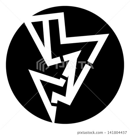 Graphic black and white lightning bolt symbol Graphic black and white lightning bolt symbol 141804437