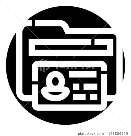 Personal data folder and identification document icon Personal data folder and identification document icon 141804529