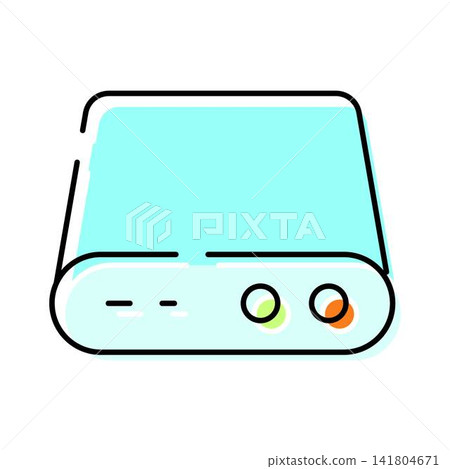 External hard drive icon storing digital data External hard drive icon storing digital data 141804671