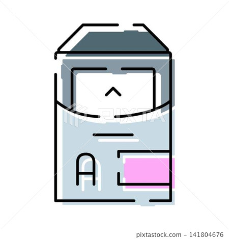 Product package container icon with pink label Product package container icon with pink label 141804676