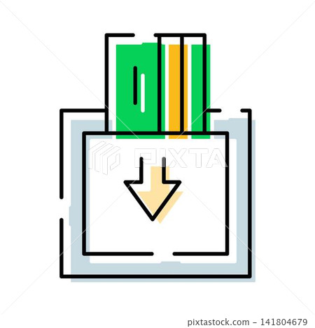 Inserting card into machine for electronic payment transaction Inserting card into machine for electronic payment transaction 141804679