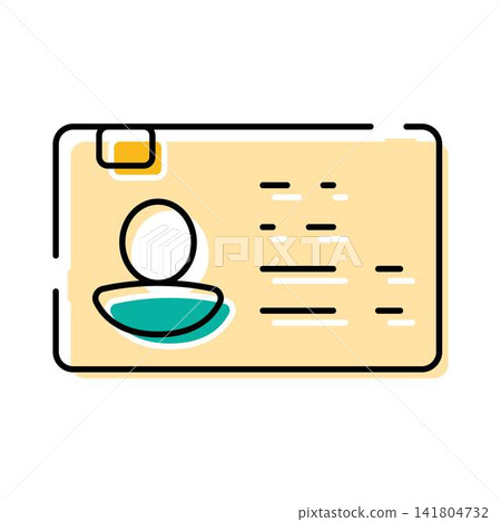 Personal identification card showing user profile information Personal identification card showing user profile information 141804732