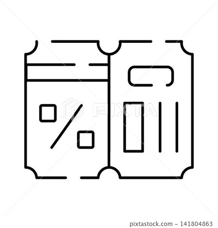 Discount coupon voucher ticket line icon concept Discount coupon voucher ticket line icon concept 141804863