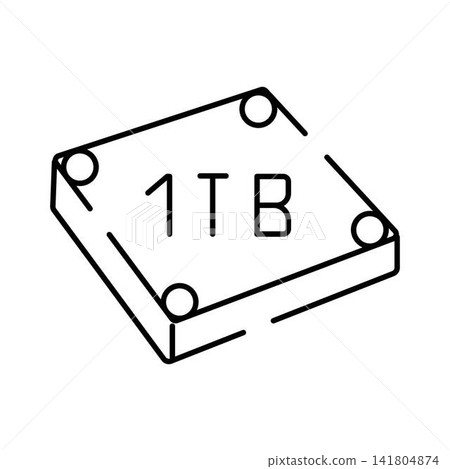 Terabyte hard drive icon symbolizing data storage Terabyte hard drive icon symbolizing data storage 141804874